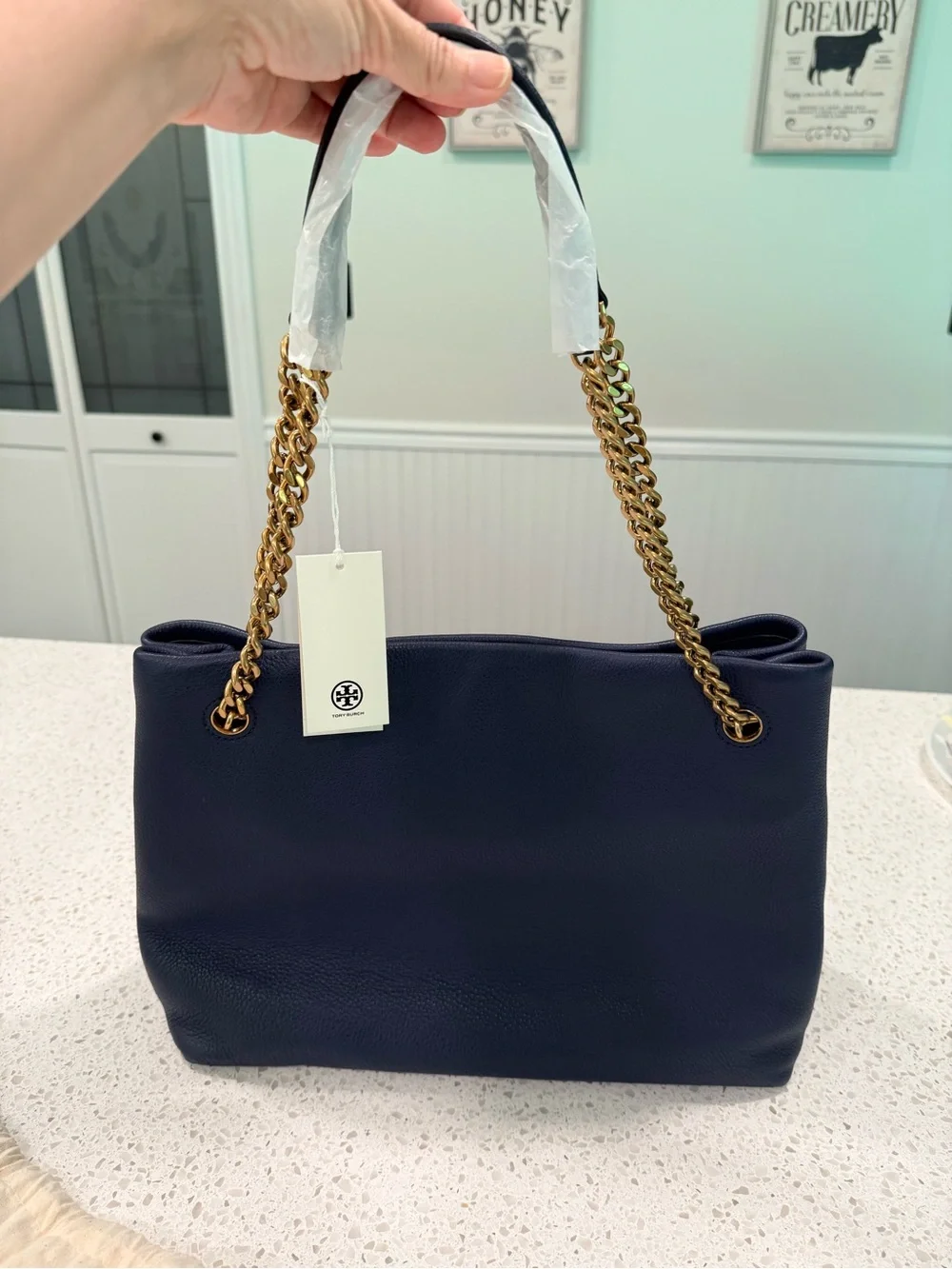 Tory Burch Navy Kira Tote in Royal Navy, NWT